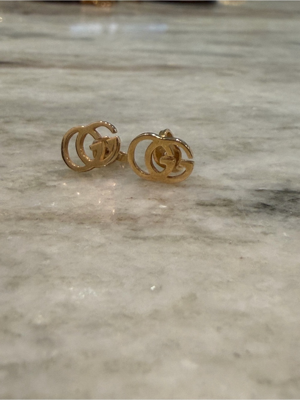 Gucci Interlocking G Yellow Gold Stud Earrings